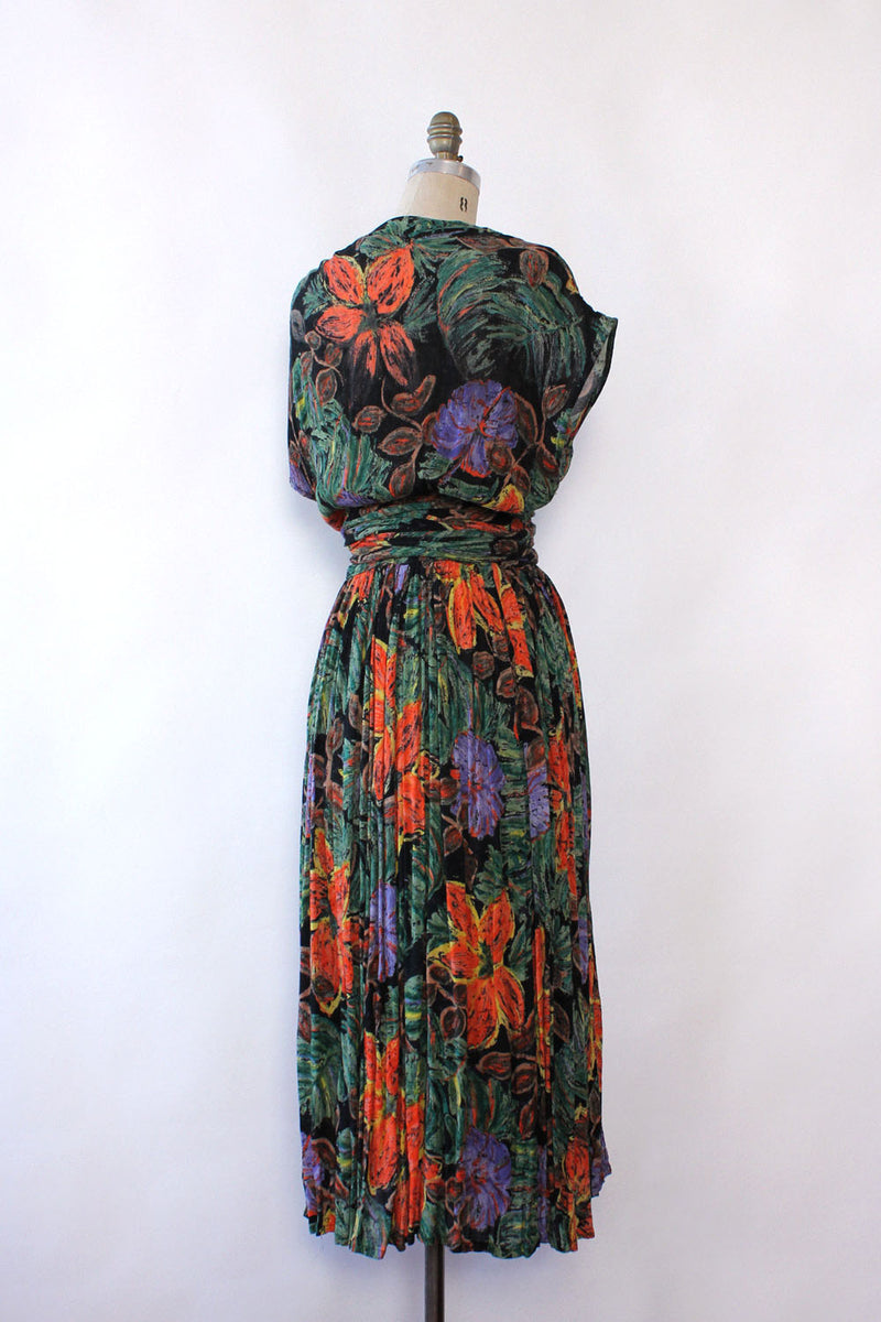 Watercolor Gauze Wrap Dress S/M