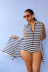 Striped Terrycloth Bodysuit & Skirt Set M/L