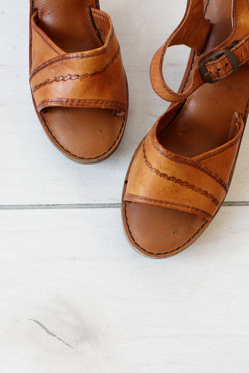 Qualicraft Wood Platform Sandals 7