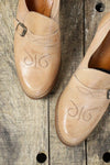 Wood Heel Blonde Loafers 7.5