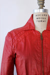 Crisp Apple Red Leather Jacket XS/S