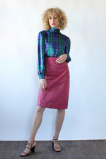 Pretty in Pink Leather Skirt M