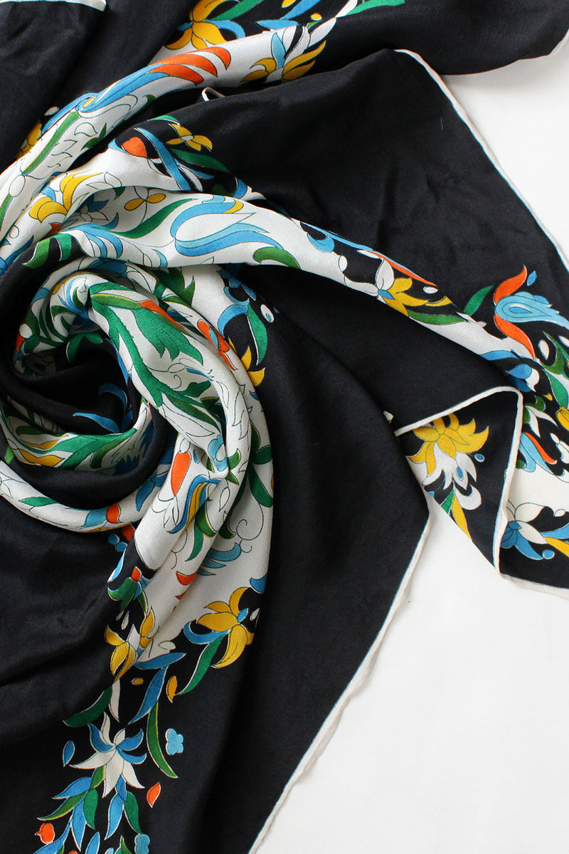 Folk Floral Silk Scarf