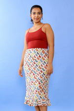 Silk Butterfly Bias Skirt M/L