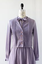 I Magnin Lilac Velveteen Dress Set M