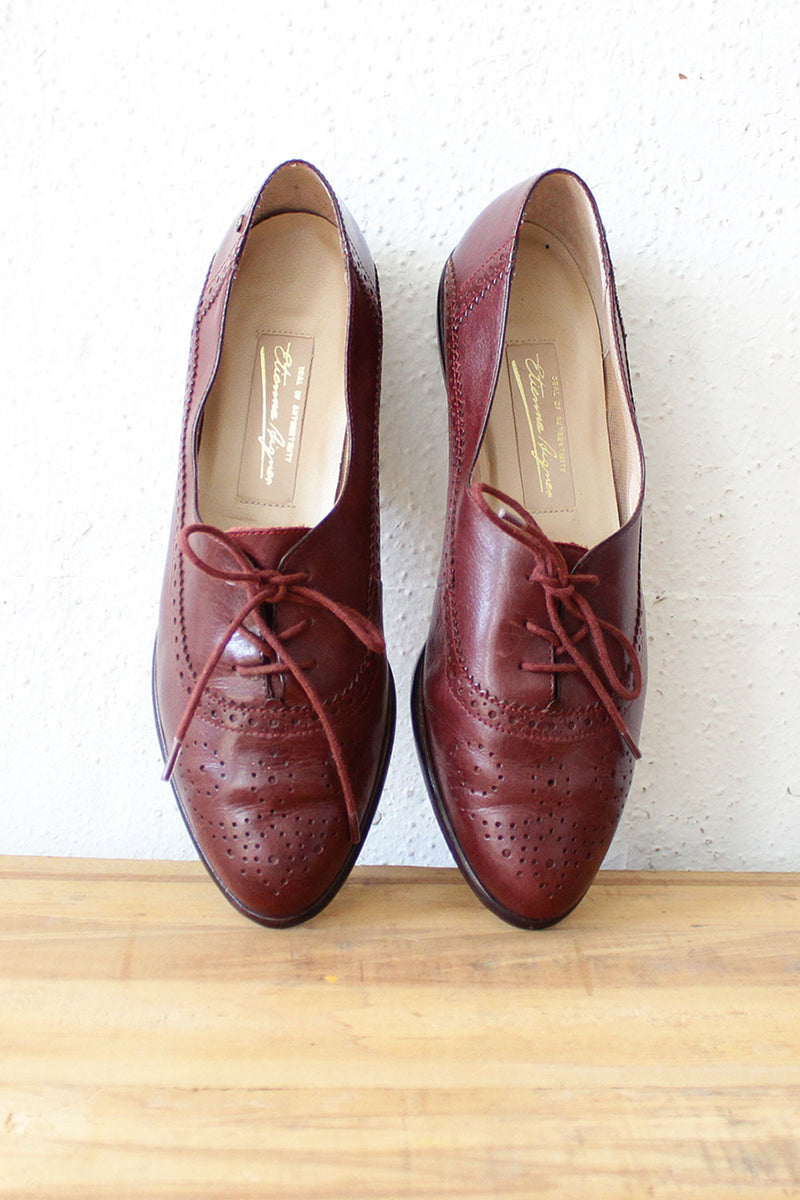Etienne Aigner Burgundy Oxfords 7 1/2