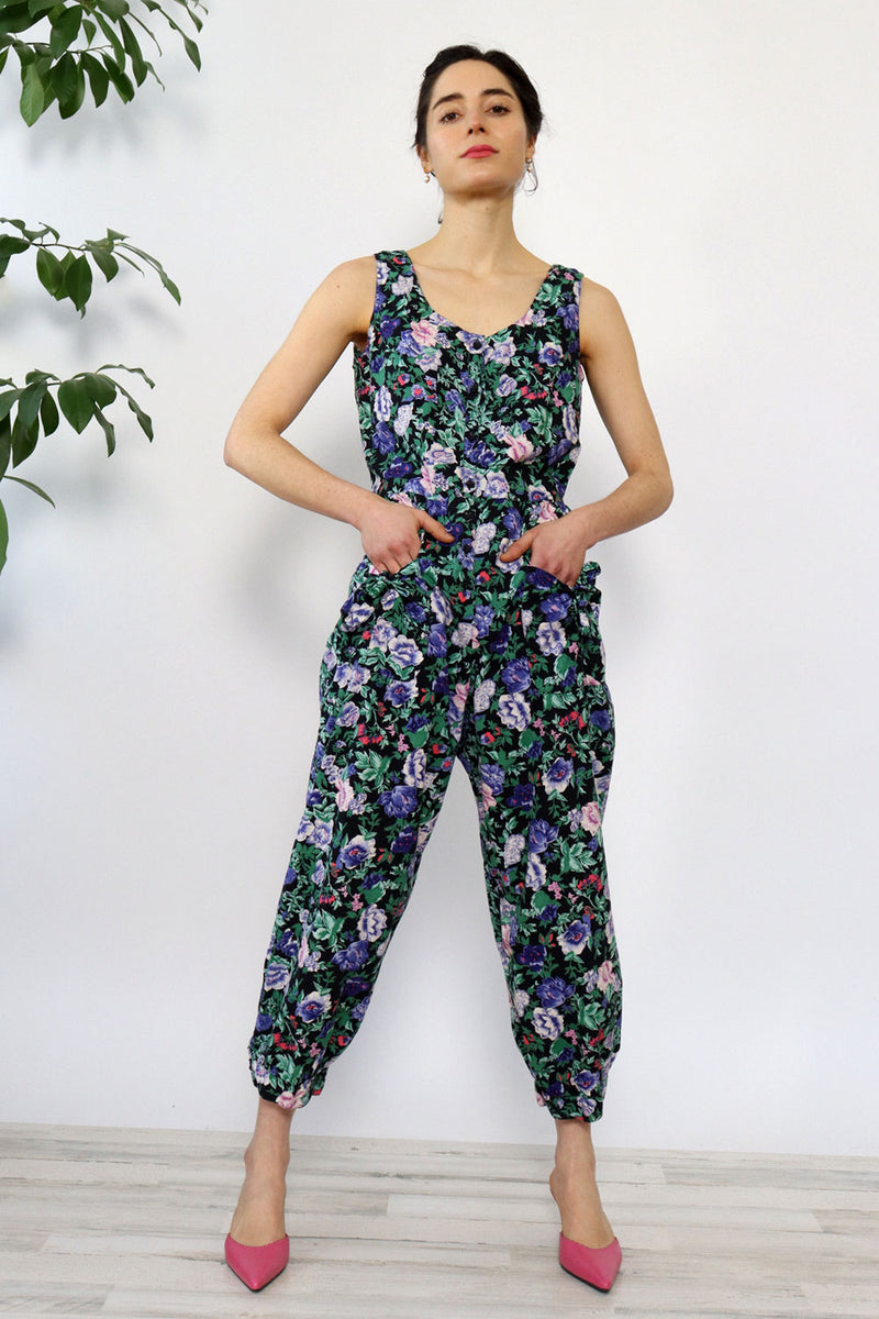 Komil Midnight Floral Jumpsuit S