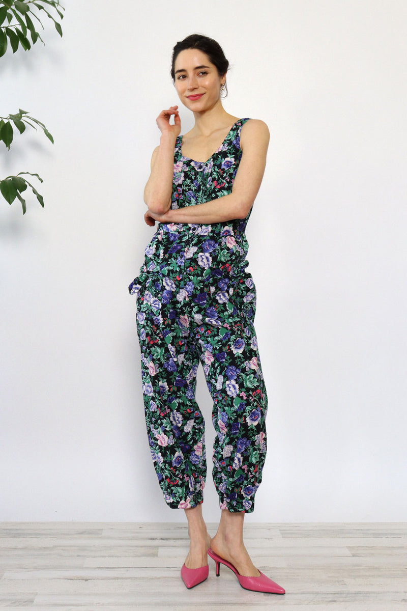 Komil Midnight Floral Jumpsuit S