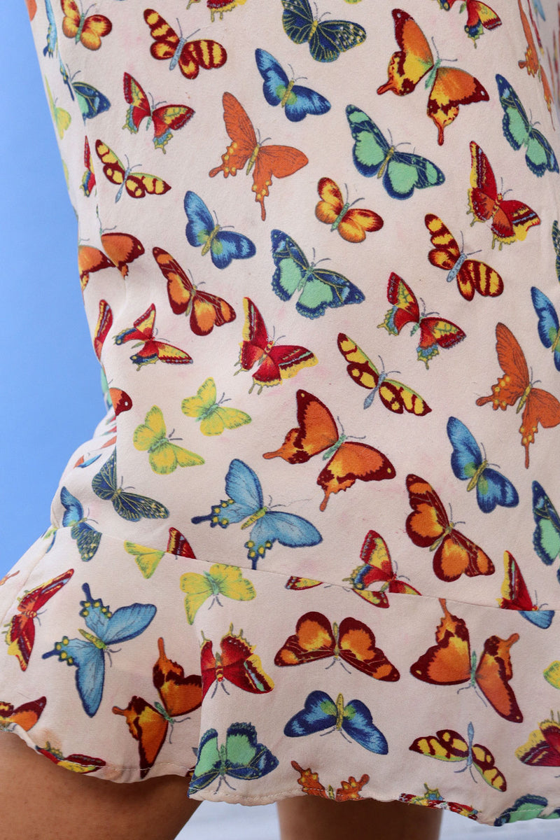 Silk Butterfly Bias Skirt M/L