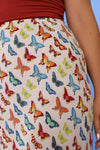 Silk Butterfly Bias Skirt M/L