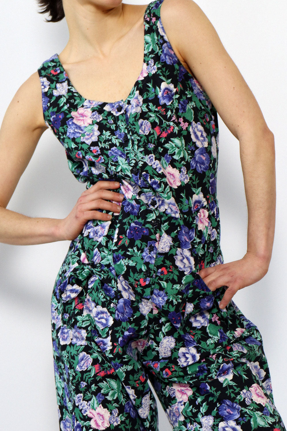 Komil Midnight Floral Jumpsuit S