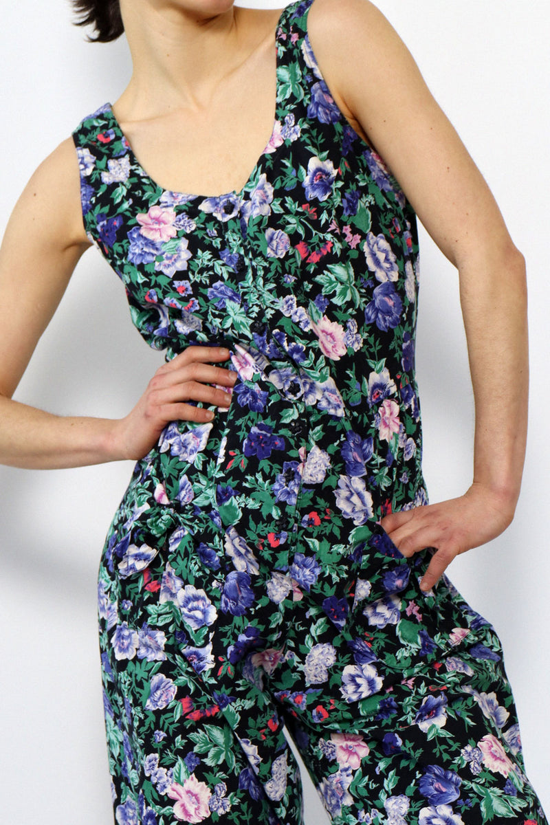 Komil Midnight Floral Jumpsuit S