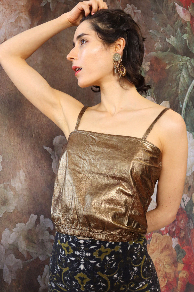 Bronze Leather Tank XS