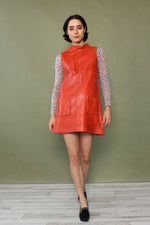 1960s Tomato Leather Shift XS/S