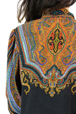 Scarf Print Silk Blouse M/L