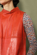 1960s Tomato Leather Shift XS/S
