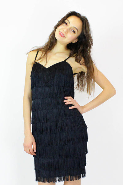 Fringe on Fringe Mini Dress S  OMNIA