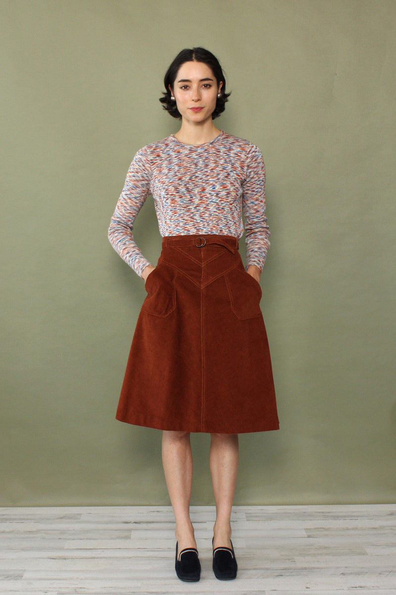 Brick Corduroy Flare Skirt XS/S