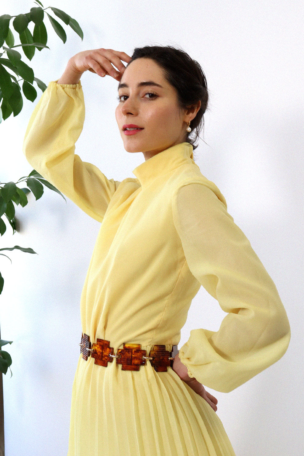 Lemon Pleat Palazzo Jumpsuit S/M