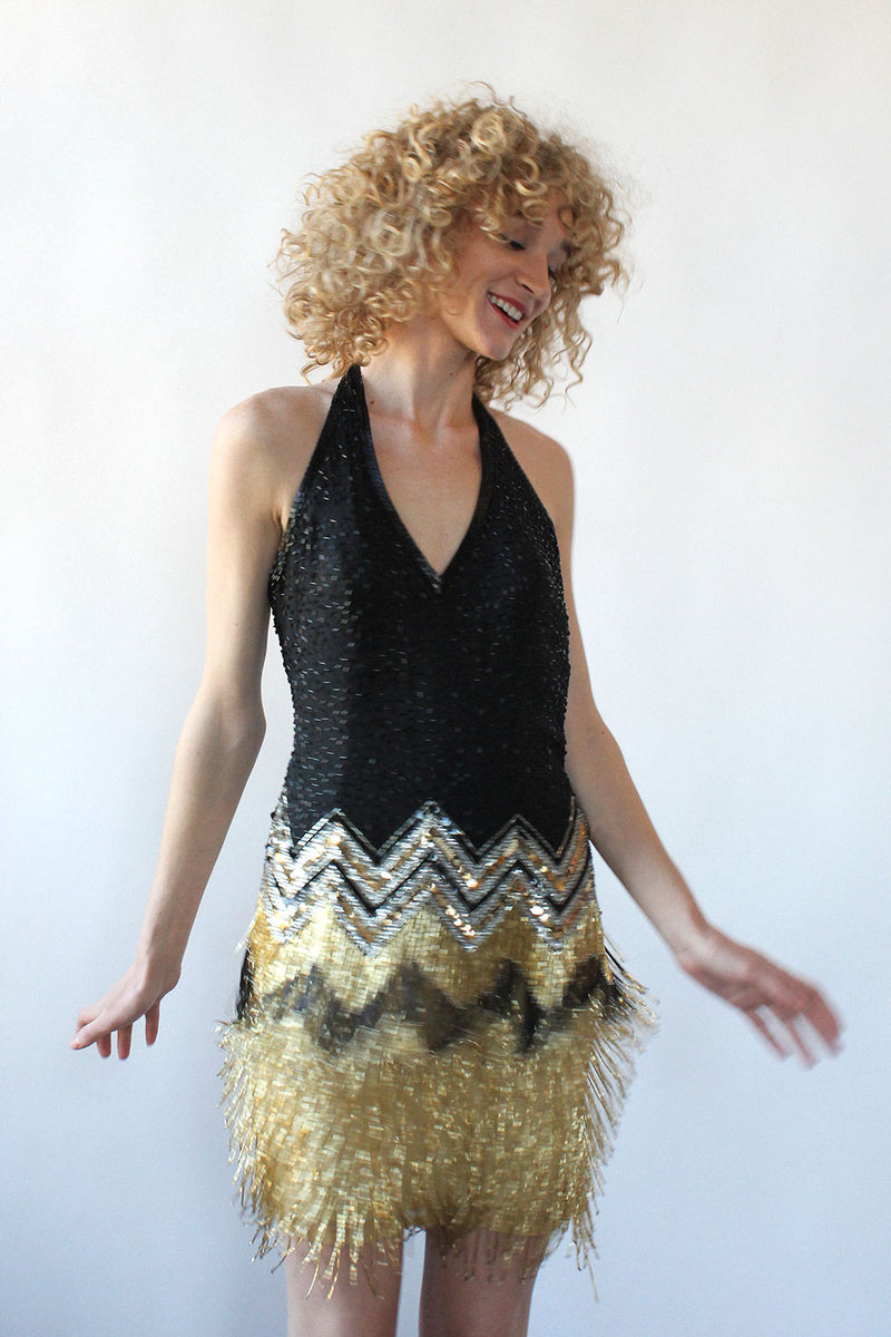 Adelaide Beaded Party Dress M  OMNIA