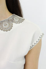 Metal Embroidered Shell Top S