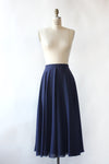 Navy Chiffon Flowy Midi Skirt M