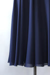 Navy Chiffon Flowy Midi Skirt M