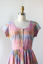 Rainbow Pastel Plaid Dress M