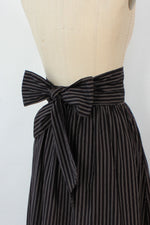 Pinstripe Cotton Sash Skirt S