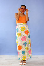 Graphic Flower Power Maxi Skirt M/L