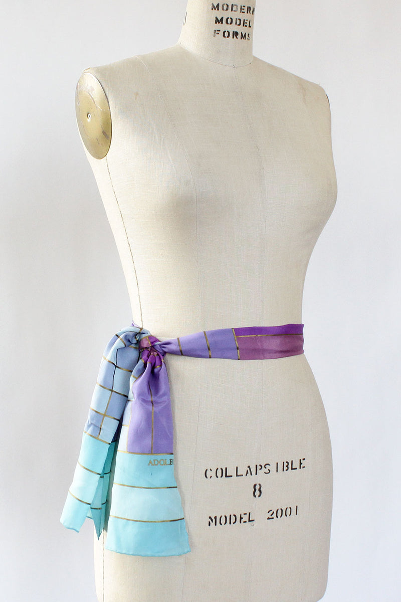 Adolfo Pastel Silk Scarf