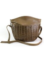 olive woven satchel