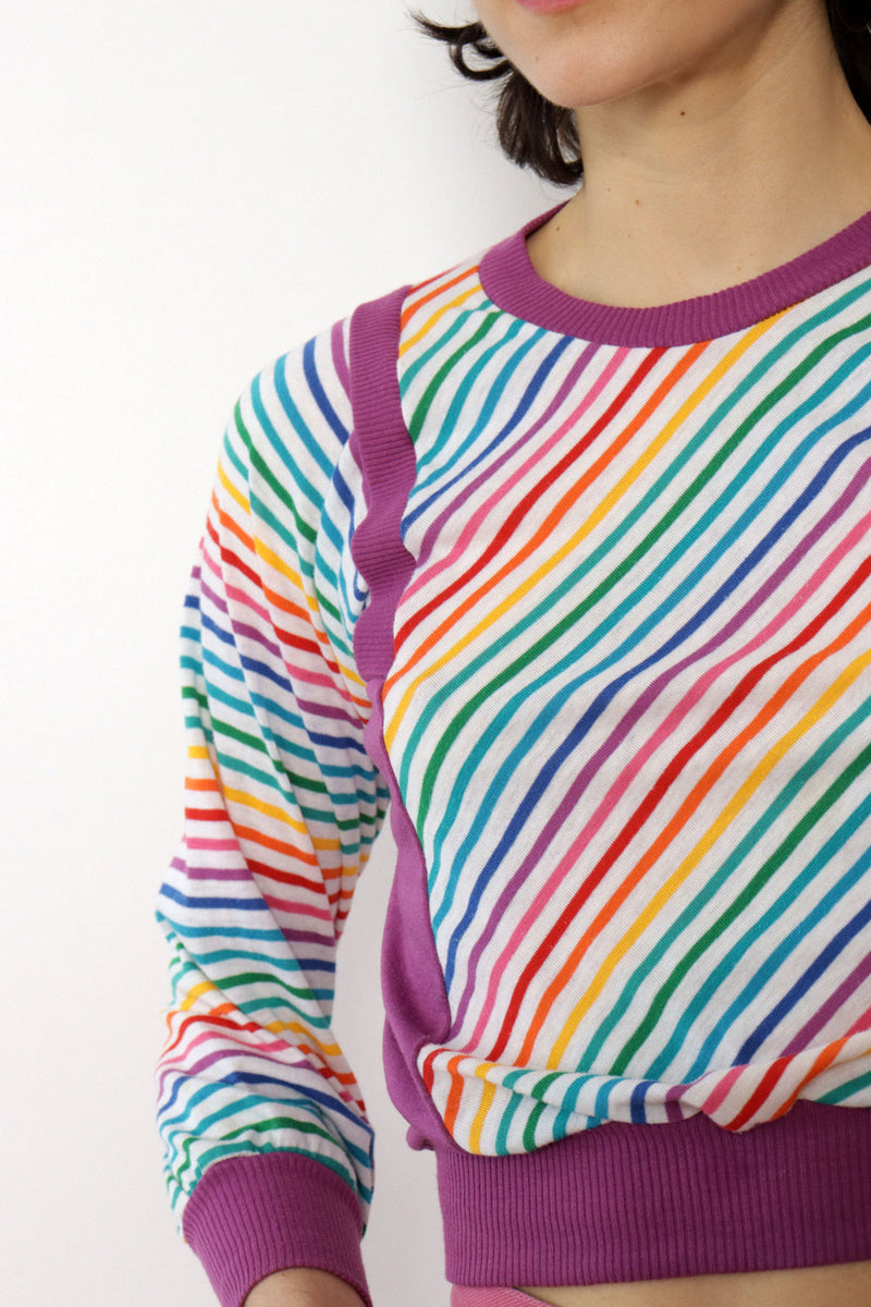 Rainbow Shrunken Sweatshirt XS