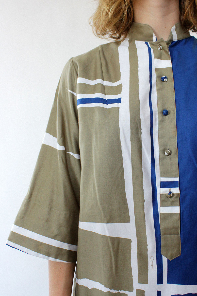 Catherine Ogust Graphic Olive Dress