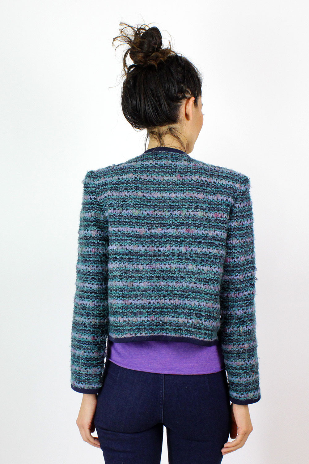 Boucle Cropped Sweater Jacket S