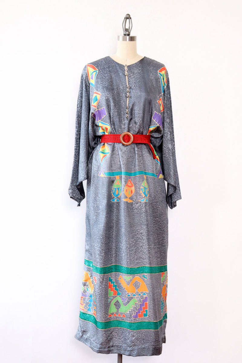 Silk Fish Batik Caftan OS
