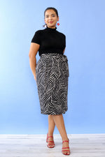 YSL Silk Zebra Tie Skirt M