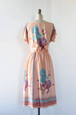 Salmon Floral Scarf Dress M/L