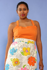 Graphic Flower Power Maxi Skirt M/L