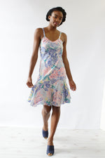 Silk Watercolor Flutter Slipdress XS/S