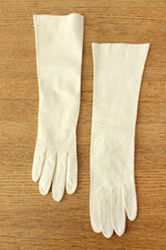 Italian Leather Long Ivory Gloves