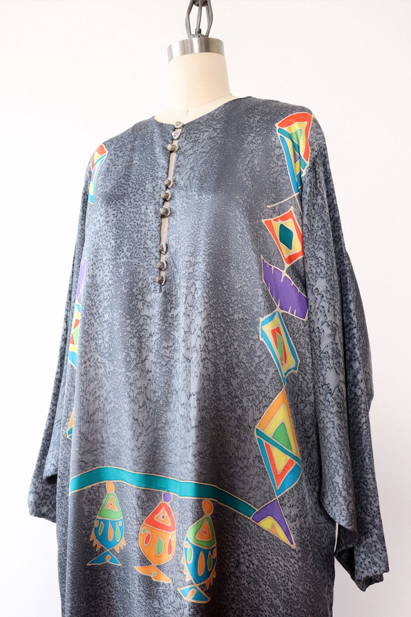 Silk Fish Batik Caftan OS