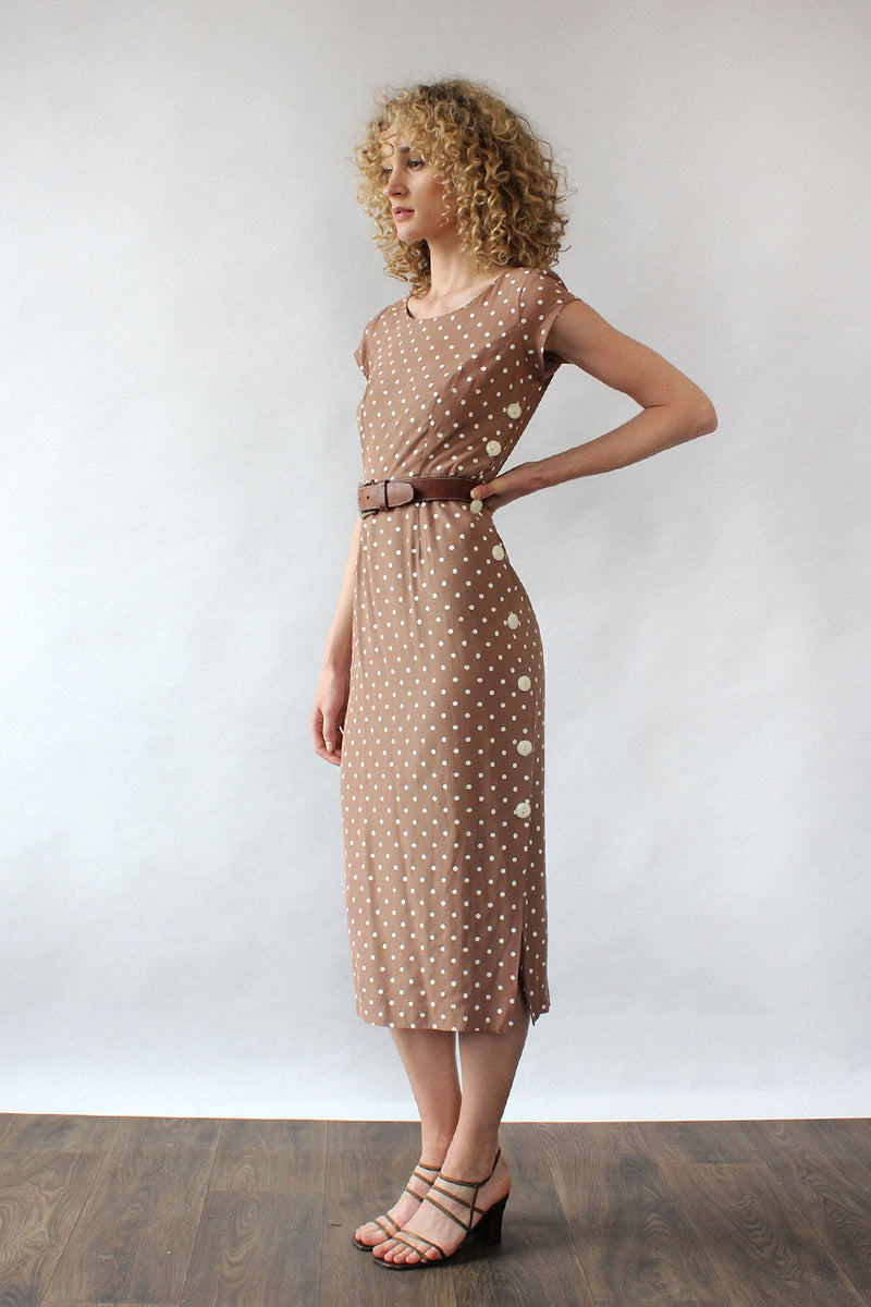 Cafe Au Lait Polka Dot Dress XS/S