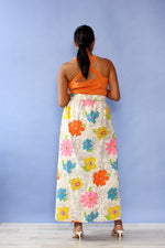 Graphic Flower Power Maxi Skirt M/L
