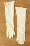 Italian Leather Long Ivory Gloves