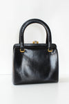 Deco Black Leather Handbag