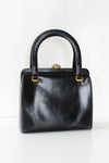 Deco Black Leather Handbag