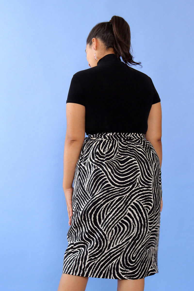 YSL Silk Zebra Tie Skirt M