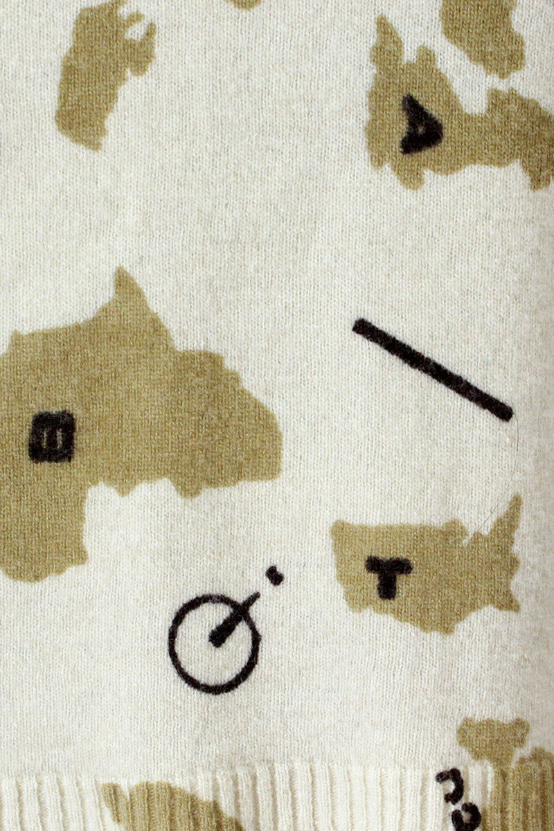 ~ Marked Down ~ Minimal Map Print Knit Skirt M