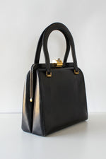 Deco Black Leather Handbag